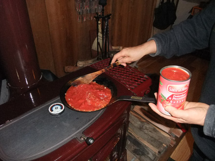 薪ストーブクッキング-トマトソース